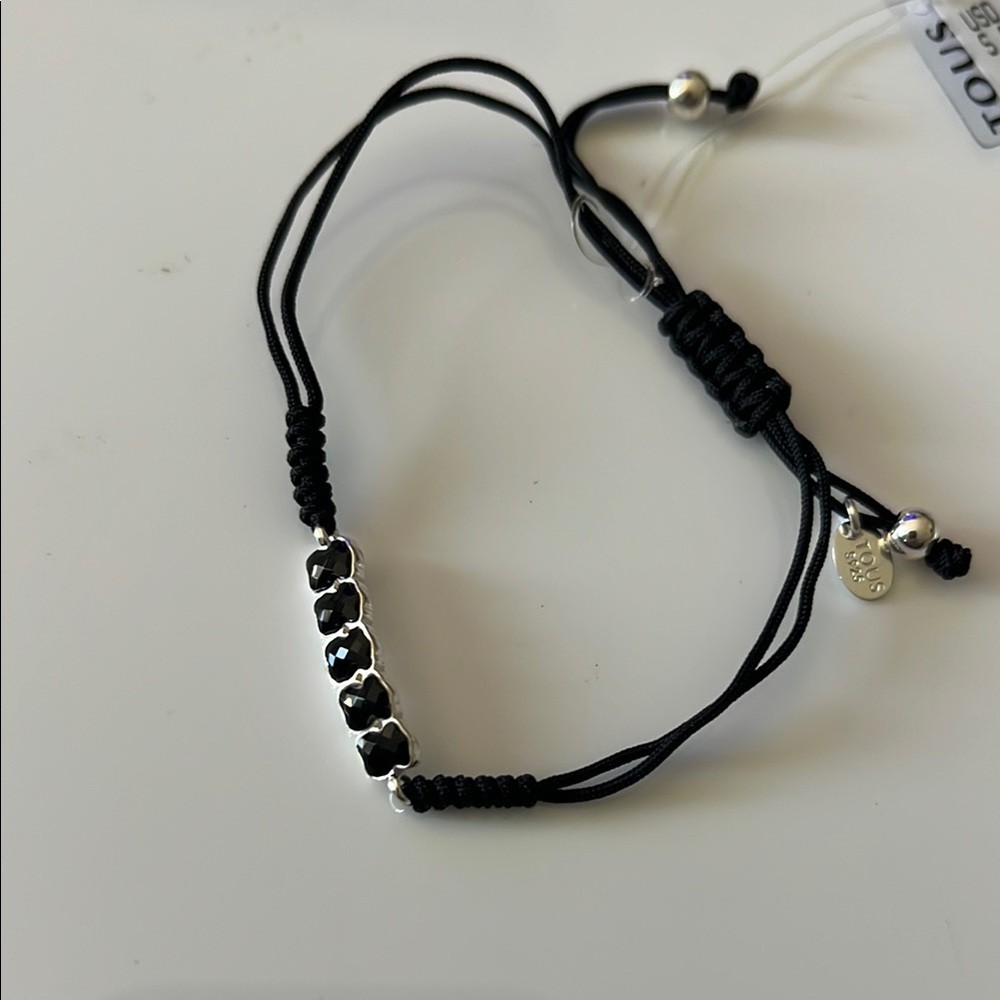 Tous Black Cord Bracelet with Silver Accents - Picture 2 of 3